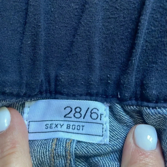 Gap 1969 demi panel sexy boot jeans Maternity size 6R Stretch Maternity - Picture 4 of 14